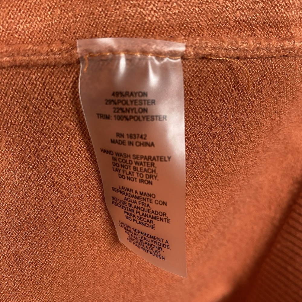 NWT Sioni Milano Women's 2xl Russet Orange Crew Neck Long Sleeve Sweater Top‎ - Picture 6 of 6